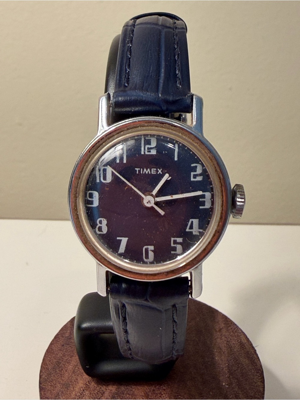 Vintage Timex Mechanical/Manual Wind Watch – 25mm | New Blue Leather Band